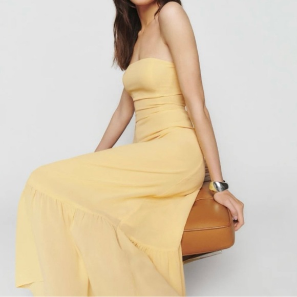 Reformation Arta Dress in color Sunshine (Size 2) - Picture 3 of 4